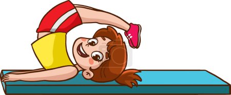 Illustration for Rhythmic gymnastics. Kids Artistic gymnastics Pommel horse vector - Royalty Free Image