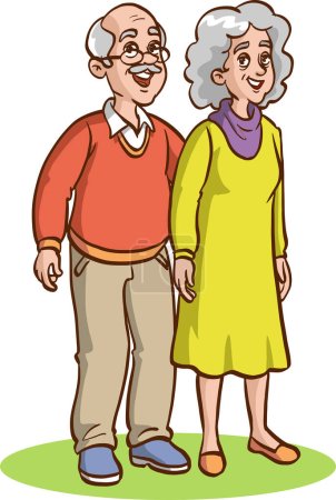 Illustration for Cute old couple  vector illustration - Royalty Free Image