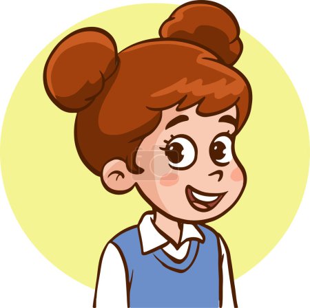 Téléchargez les illustrations : Portrait de mignon petit enfant dessin animé vecteur illustration - en licence libre de droit