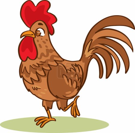 Illustration for Cartoon hen with hen - Royalty Free Image