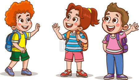 Illustration for Group of happy schoolboys - Royalty Free Image