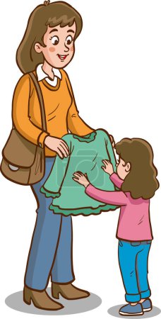 Illustration for Shopping family cartoon vector illustration - Royalty Free Image