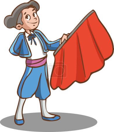 Illustration for Vector illustration of spanish boy in matador suit - Royalty Free Image
