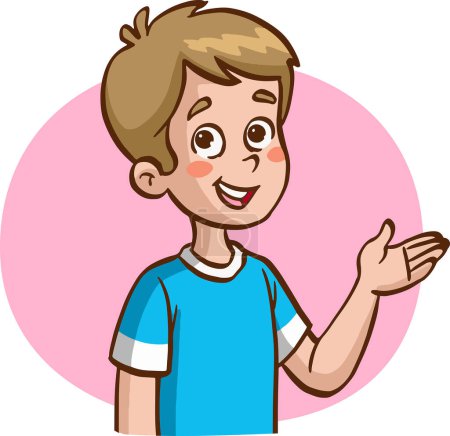 Illustration for Talking boy portrait vector - Royalty Free Image