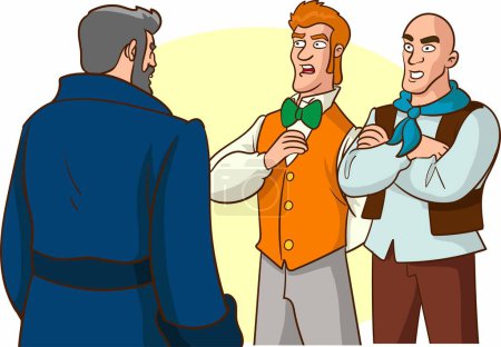 Téléchargez les illustrations : Deux homme parle. Réunion d’amis ou de collègues. Illustration vectorielle - en licence libre de droit