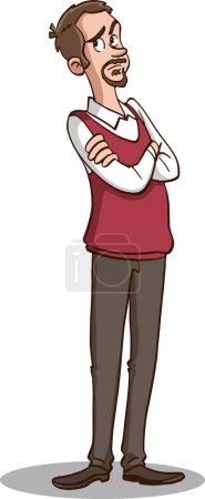 Illustration for Man have a question. Flat cartoon vector illustration in modern concept. - Royalty Free Image