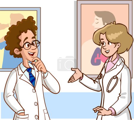 Illustration for Two doctor talking vector - Royalty Free Image