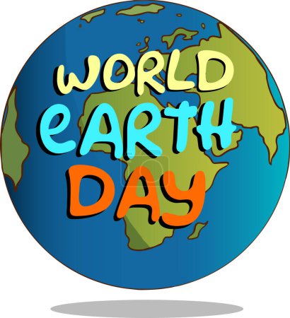Ilustración de Día de la Tierra Green Planet vector de dibujos animados - Imagen libre de derechos