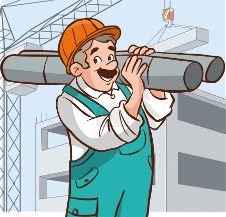 Illustration for Construction worker cartoon vector illustration - Royalty Free Image