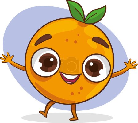 Illustration for Cute orange character cartoon vector - Royalty Free Image