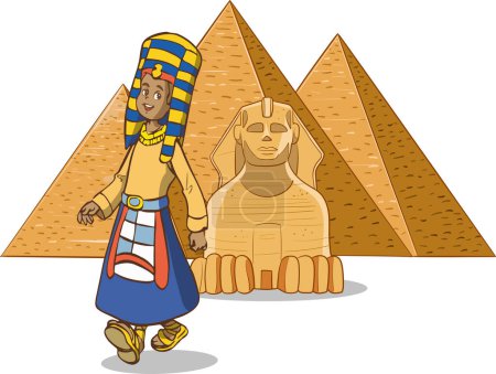 Ilustración de Egipcio dios del rey egipcio vector ilustración - Imagen libre de derechos