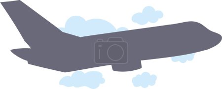 Téléchargez les photos : Avion dans le ciel. Vol civil transport aérien dans les nuages vecteur fond plat. Avion voler péché ciel nuages, avion vol transport illustration - en image libre de droit