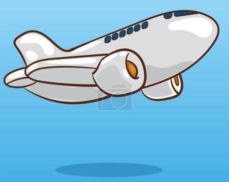 Ilustración de Avión en el cielo. Aviones civiles voladores de transporte en nubes vector de fondo plano. Avión volar pecado cielo nubes, avión vuelo transporte ilustración - Imagen libre de derechos