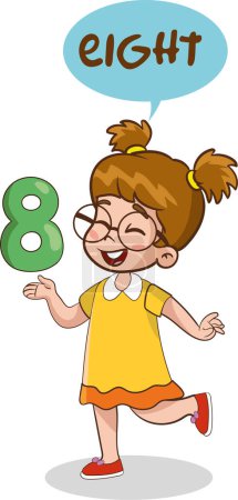 Ilustración de Enseñanza de números a los niños ocho - Imagen libre de derechos
