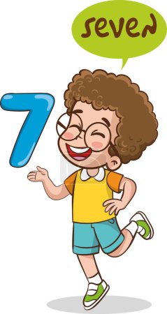 Illustration for Teaching numbers to children seven - Royalty Free Image
