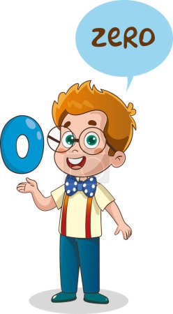 Ilustración de Enseñanza de números a los niños cero vector de dibujos animados - Imagen libre de derechos