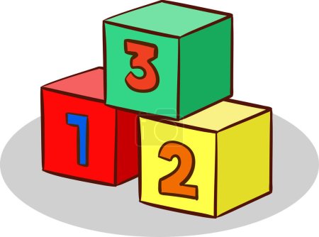 Ilustración de Cubos numéricos con vector de números - Imagen libre de derechos
