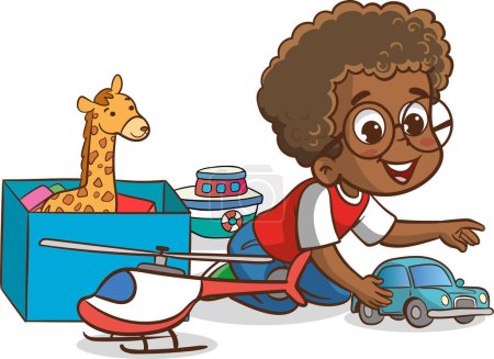 Illustration for Kids play together. Educational toys.Educational toys. - Royalty Free Image
