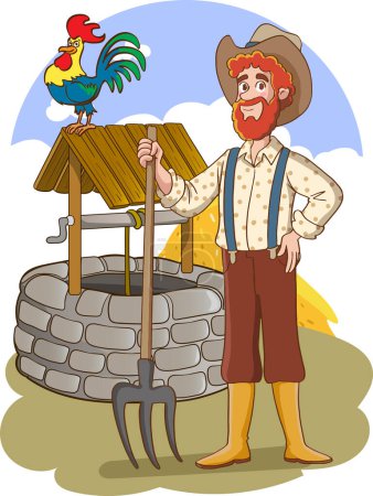 Ilustración de Personaje de dibujos animados de Cowboy - Imagen libre de derechos