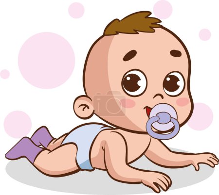 Illustration for Vector illustration cute happy baby - Royalty Free Image