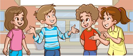 Illustration for Group of kids chatting vector illustration - Royalty Free Image