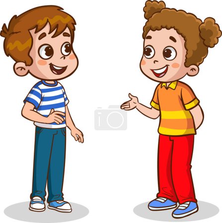 Illustration for Kids chatting vector illustration - Royalty Free Image