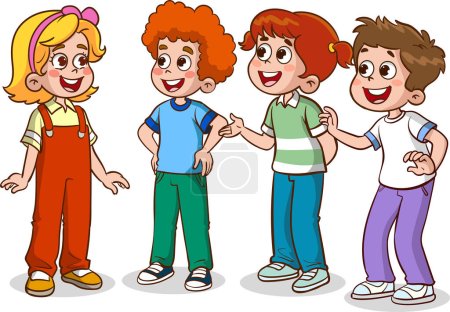 Illustration for Group of kids chatting vector illustration - Royalty Free Image