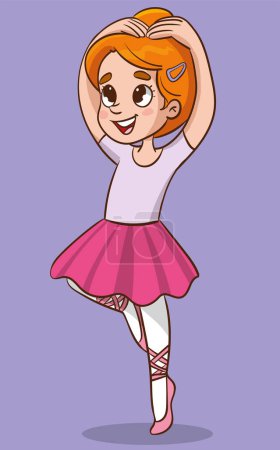 Téléchargez les illustrations : Jolie petite ballerine en costume de ballet. Illustration vectorielle. - en licence libre de droit