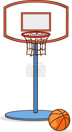 Illustration for Basketball hoop and basketball ball - Royalty Free Image