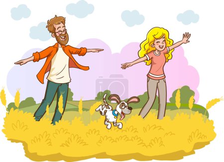 Illustration for Vector illustration of cute family - Royalty Free Image