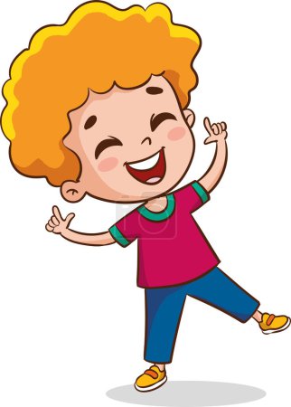 Illustration for Happy school kids jump vector illustration isolated - Royalty Free Image