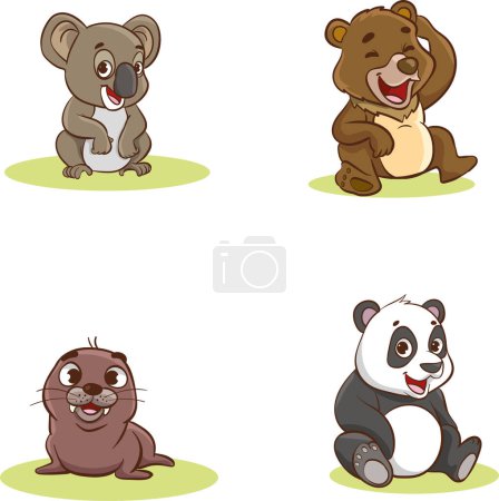 Ilustración de Ilustración vectorial de animales bebés - Imagen libre de derechos