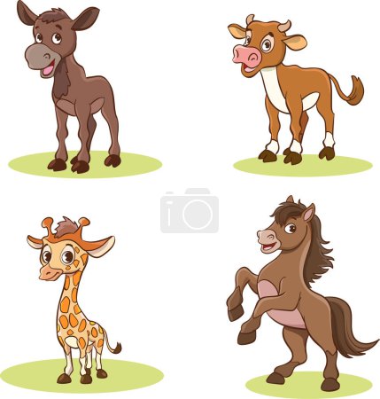 Illustration for Vector illustration of baby animals - Royalty Free Image