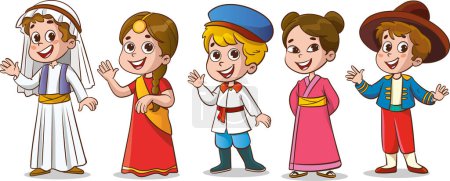 Illustration for Vector illustration of multicultural kids - Royalty Free Image