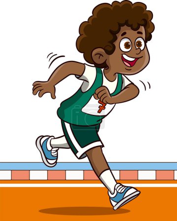 Ilustración de Vector ilustración de los niños corriendo carrera - Imagen libre de derechos