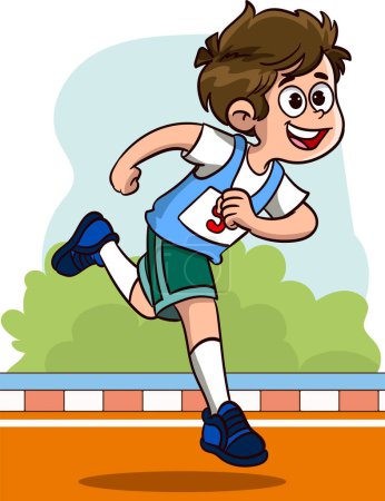 Téléchargez les illustrations : Illustration vectorielle de la course des enfants - en licence libre de droit