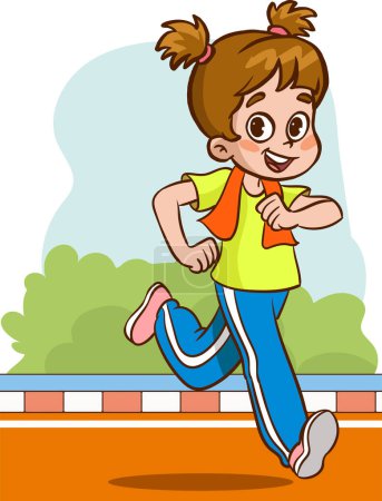 Illustration for Vector illustration of kids running race - Royalty Free Image