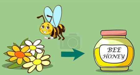 Téléchargez les photos : Illustration vectorielle de la fabrication du miel d'abeille - en image libre de droit