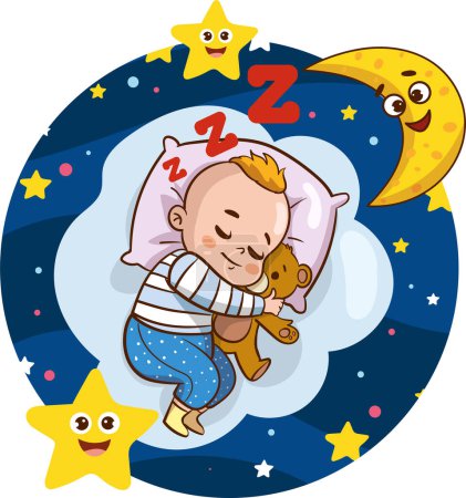 Illustration for Vector illustration of Sleeping baby - Royalty Free Image