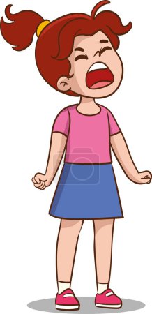 Uncontrollable children Character Anger.Extreme Emotions Erupt. cartoon vector