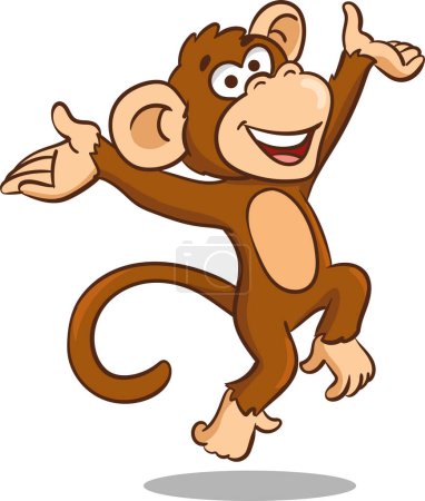 Téléchargez les illustrations : Un singe drôle heureux souriant - en licence libre de droit