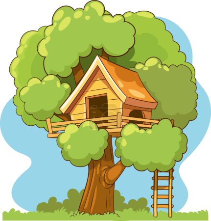 Ilustración de Ilustración vectorial de una casa del árbol - Imagen libre de derechos