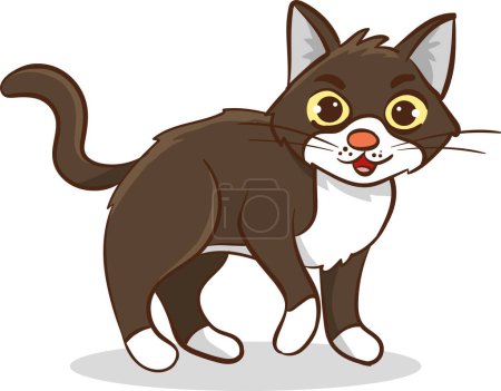 Illustration for Cute cat flat vector design - Royalty Free Image