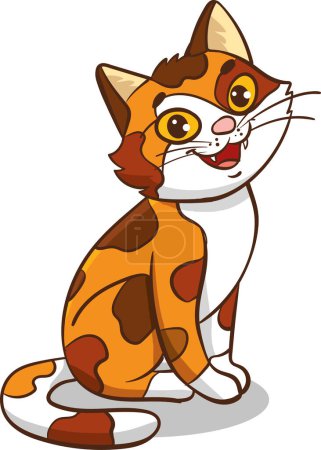 Illustration for Cute cat flat vector design - Royalty Free Image
