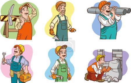 Ilustración de Gente de diferentes profesiones. Día del Trabajo. Ilustración vectorial en un estilo plano - Imagen libre de derechos