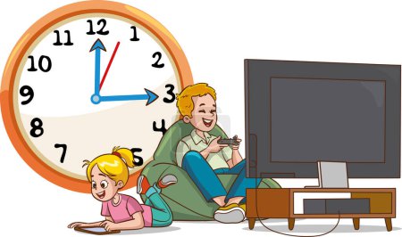Les enfants qui ne peuvent pas utiliser le temps efficacement.kids accro aux jeux de console.