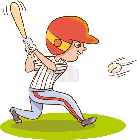 Illustration for Vector illustration of a Baseball Player boy - Royalty Free Image