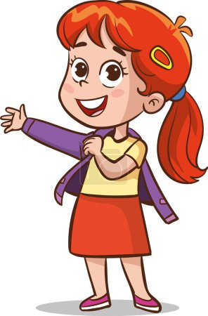 Illustration for Vector illustrations of children wearing clothes .children changing dresses and trousers. - Royalty Free Image