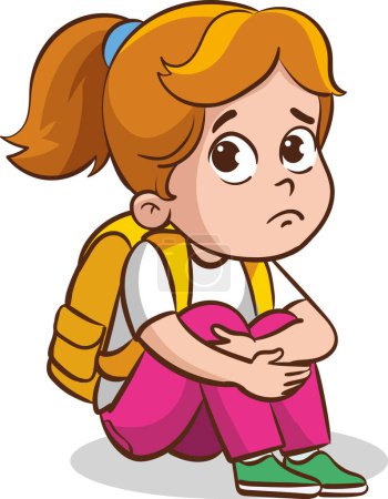 Illustration for Vector illustration of sad and unhappy children - Royalty Free Image