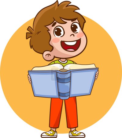 Illustration for Vector illustration of successful and hardworking children.vector illustration of children education modern books - Royalty Free Image